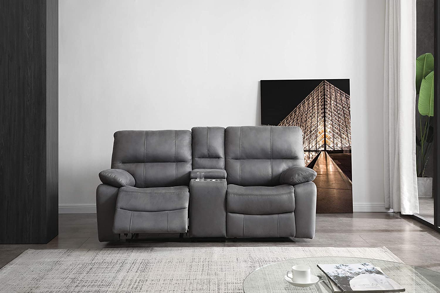 Betsy Furniture Microfiber Reclining Living Room Sofa
